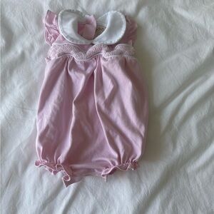 The Beaufort Bonnet Company Pink Trim Romper